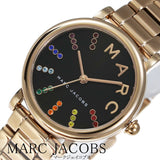 Marc Jacobs Roxy Black Dial Rose Gold Steel Strap Watch for Women - MJ3569