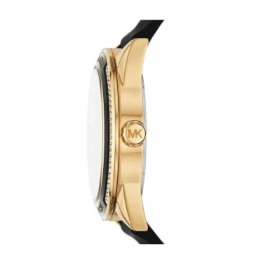 Michael Kors Quartz Black Dial Black Silicone Strap Watch For Women - MK6944