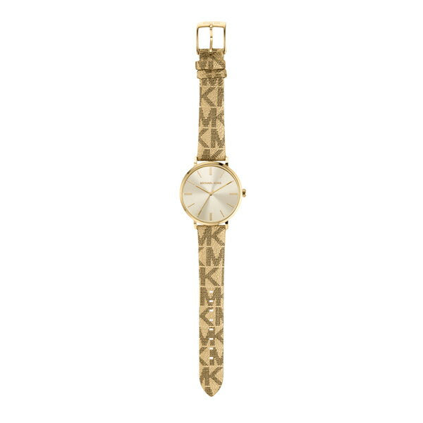Michael Kors Addyson Quartz Gold Dial Gold Leather Strap Watch for Women - MK2952