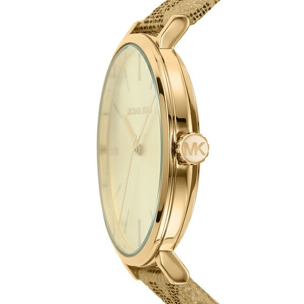 Michael Kors Addyson Quartz Gold Dial Gold Leather Strap Watch for Women - MK2952