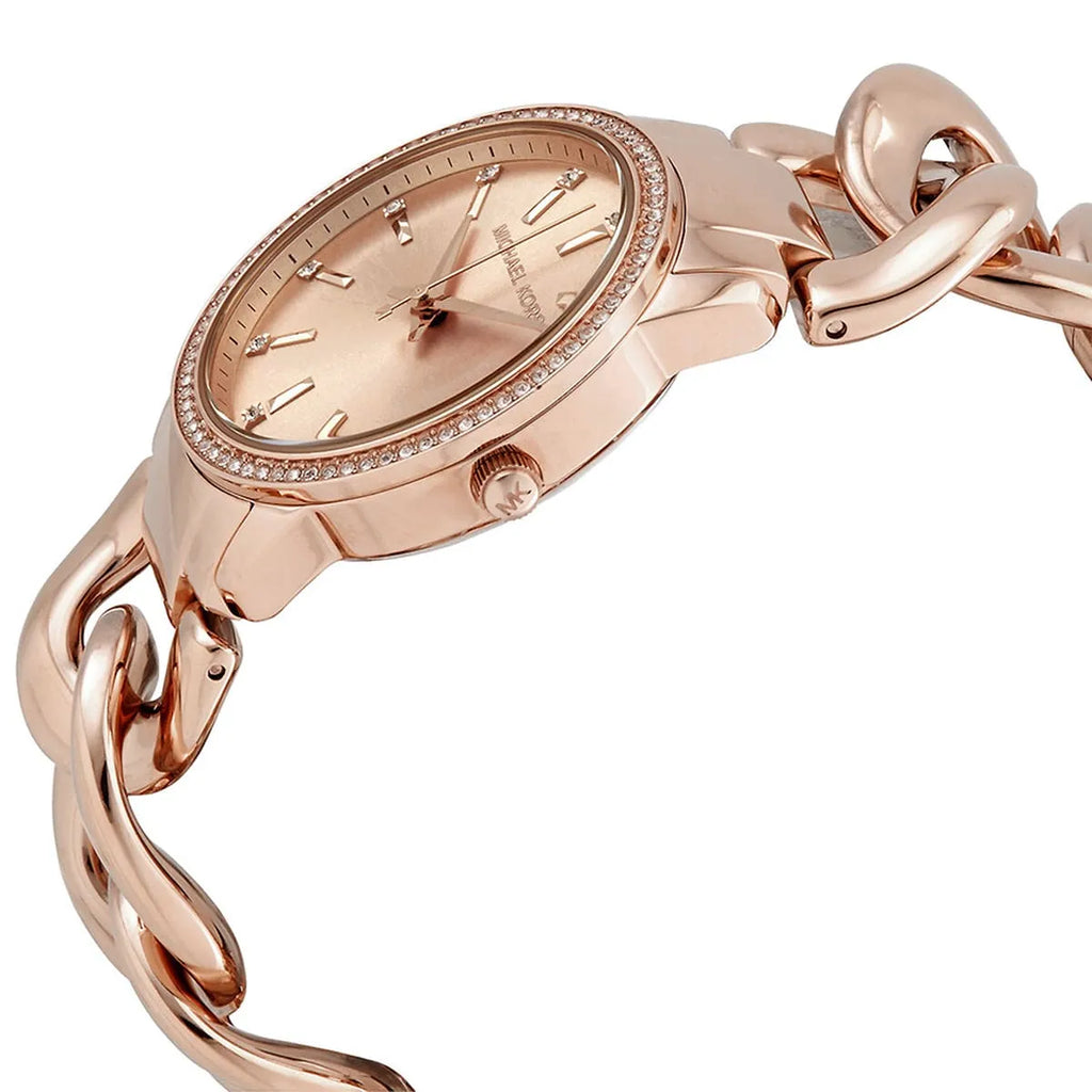 Michael Kors Nini Quartz Crystals Rose Gold Dial Rose Go Watch For Women - MK3236