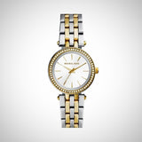 Michael Kors Darci White Dial Two Tone Steel Strap Watch for Women - MK3323
