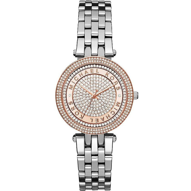 Michael Kors Darci Rose Gold Dial Silver Steel Strap Watch for Women - MK3446