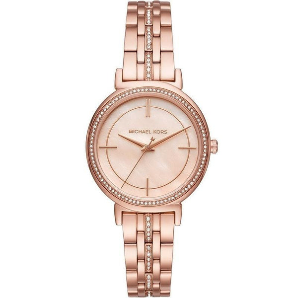 Michael Kors Cinthia Mother of Pearl Rose Gold Dial Rose Gold Steel Strap Watch for Women - MK3643