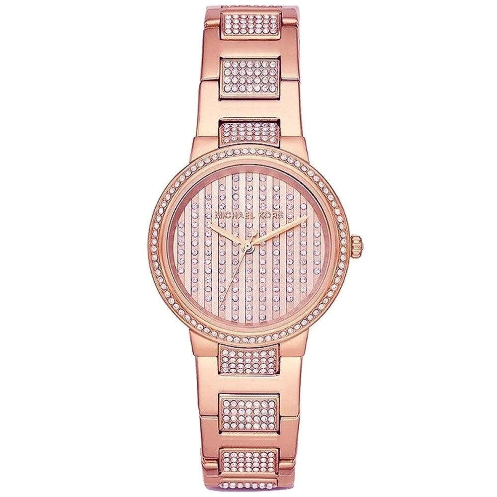 Michael Kors Gabbi Rose Gold Dial Rose Gold Steel Strap Watch For Women - MK3986