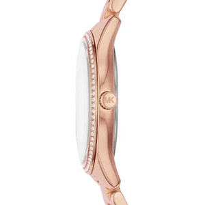 Michael Kors Lauryn Mother of Pearl Dial Rose Gold Dial Rose Gold Steel Strap Watch For Women - MK4491