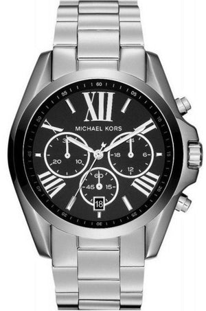 Michael Kors Bradshaw Black Dial Silver Steel Strap Watch for Men - MK5705