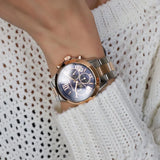 Michael Kors Bradshaw Chronograph Blue Dial Two Tone Steel Strap Watch For Women - MK6389