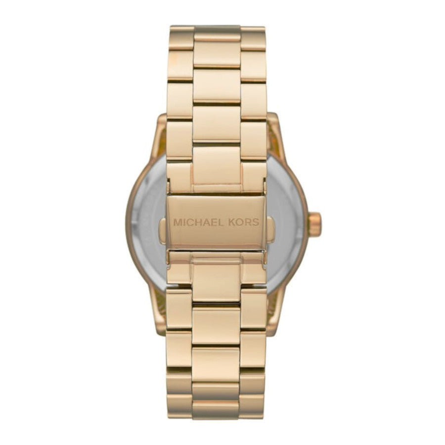 Michael Kors Ritz Pave Crystals Gold Dial Gold Steel Strap Watch for Women - MK6862