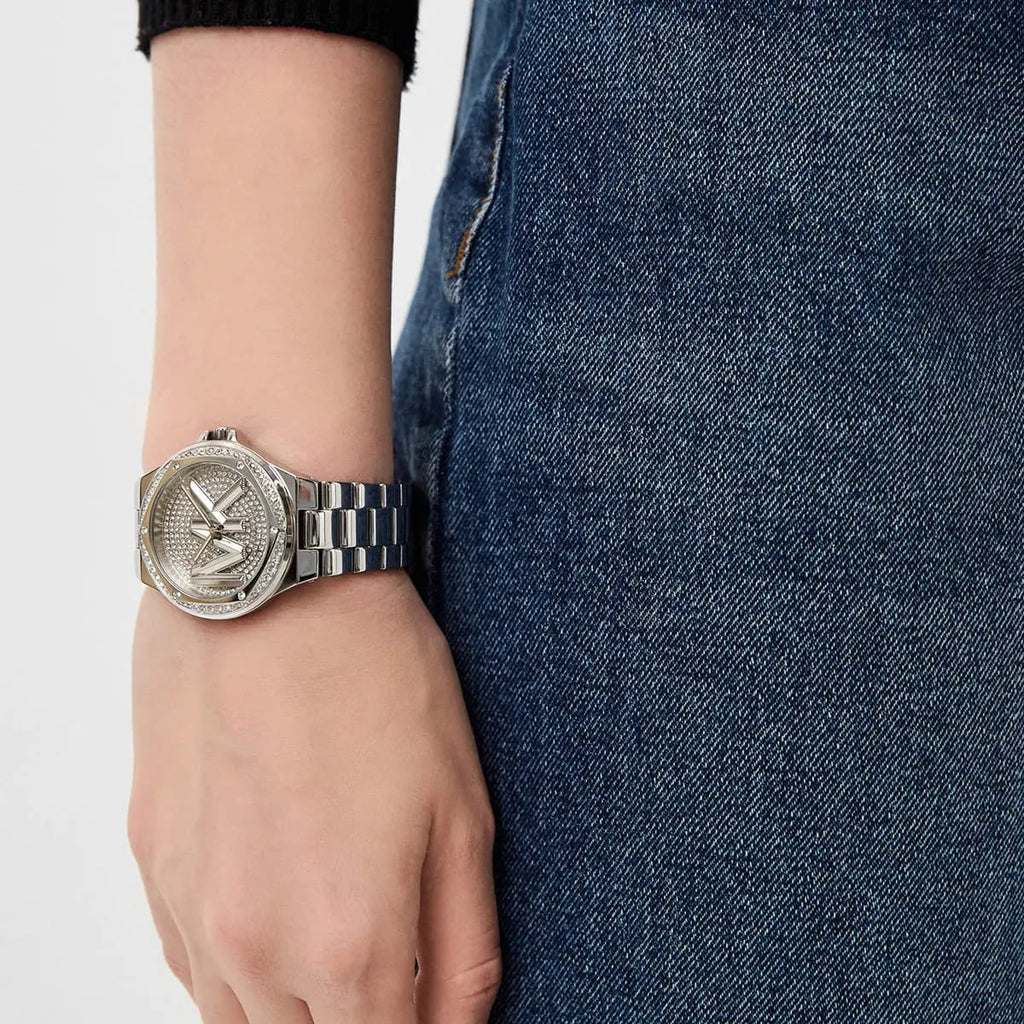 Michael Kors Lennox Quartz Silver Dial Silver Steel Strap Watch For Women - MK7234