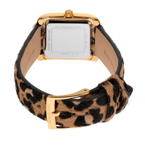 Michael Kors Emery Quartz Diamonds Black Dial Cheetah Print Leather Strap Watch For Women - MK7387