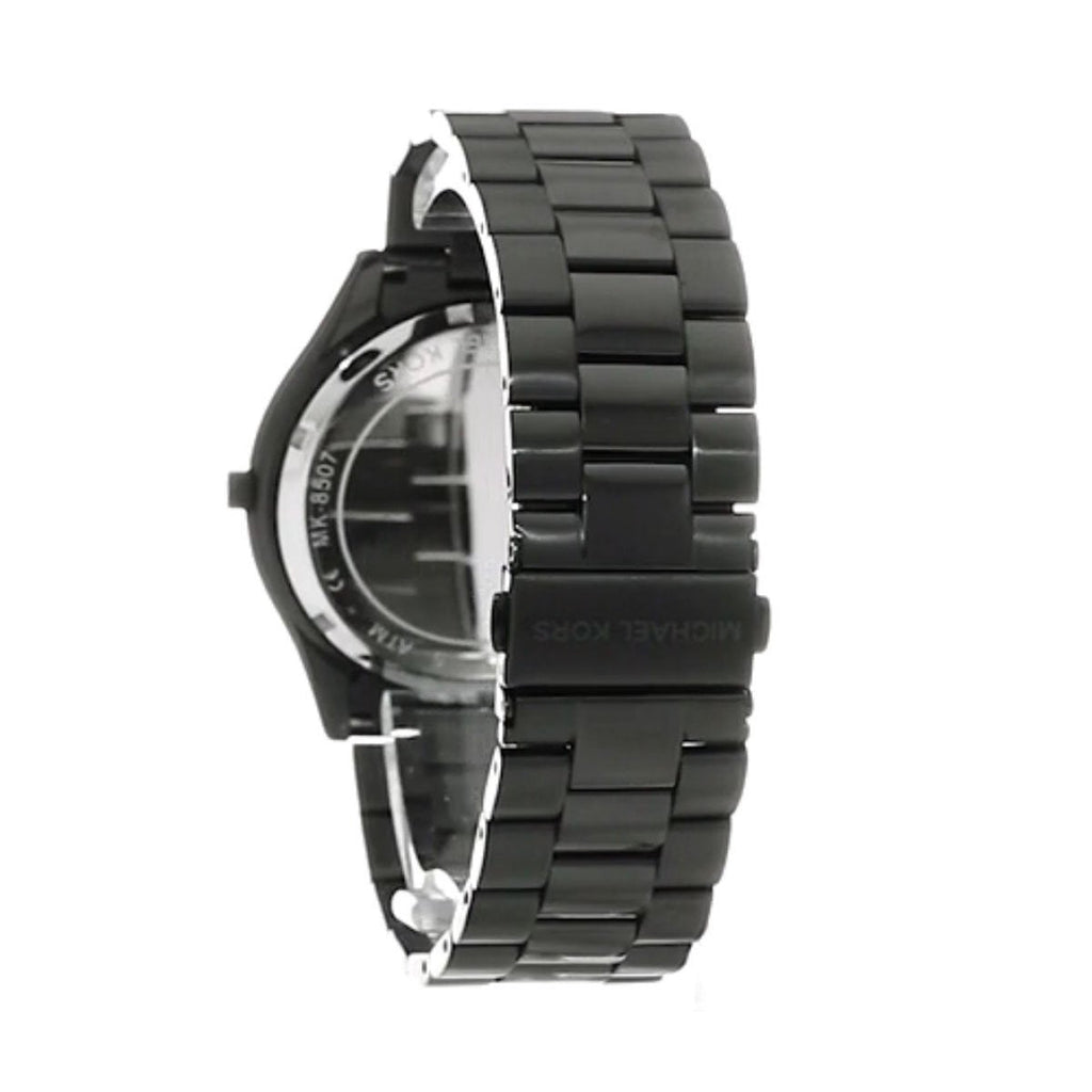 Michael Kors Slim Runway Black Dial Black Steel Strap Watch for Men - MK8507
