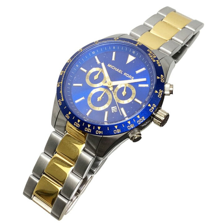 Michael Kors Layton Chronograph Blue Dial Two Tone Steel Strap Watch For Men - MK8825