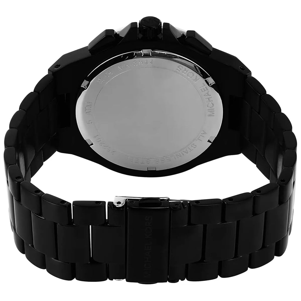 Michael Kors Lennox Chronograph Black Dial Black Steel Strap Watch For Men - MK8941
