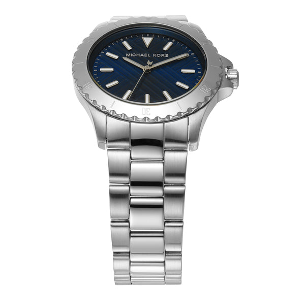 Michael Kors Everest Three-Hand Blue Dial Silver Steel Strap Watch For Men - MK9079