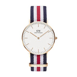 Daniel Wellington Classic Canterbury White Dial Two Tone NATO Strap Watch For Women - DW00100030