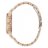 Guess Glitz Multi Function Diamonds Pink Dial Rose Gold Steel Strap Watch for Women - GW0320L6