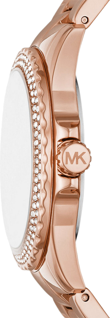 Michael Kors Camille Quartz Mother of Pearl White Dial Rose Gold Steel Strap Watch For Women - MK7364