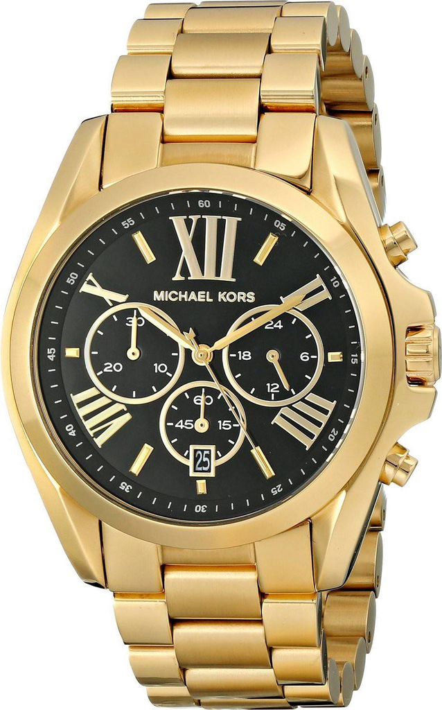 Michael Kors Bradshaw Black Dial Gold Steel Strap Watch for Women - MK5739