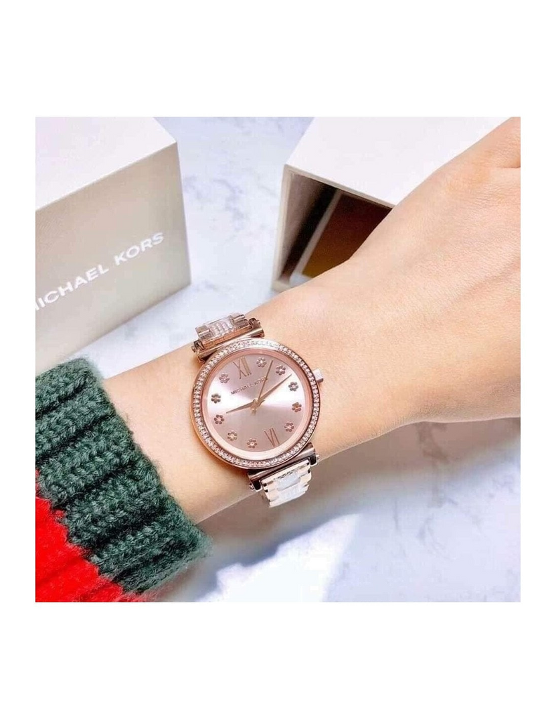 Michael Kors Sofie Quartz Rose Gold Dial Rose Gold Steel Strap Watch For Women - MK3882