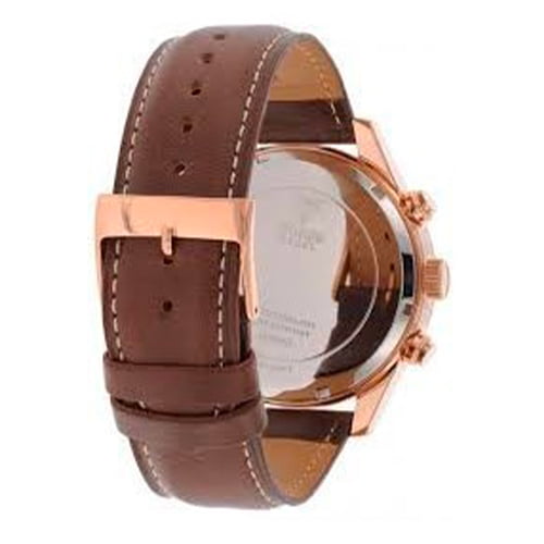 Guess Pinnacle Chronograph Quartz Blue Dial Brown Leather Strap Watch For Women - W0673G3