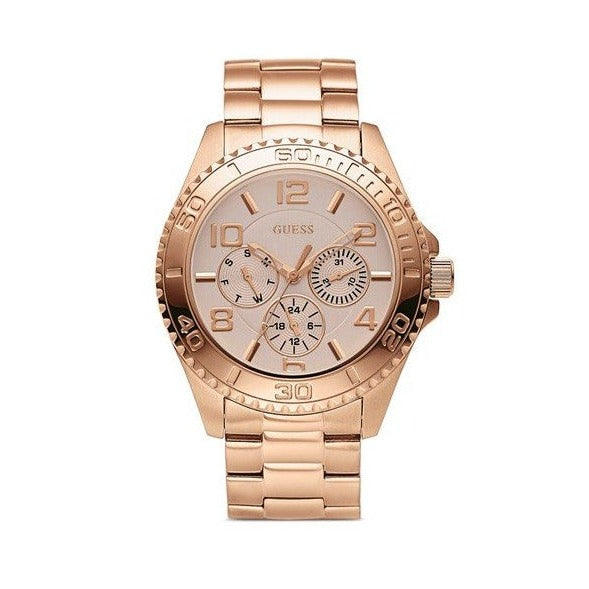 Guess BFF Multifunction Rose Gold Dial Rose Gold Steel Strap Watch for Women - W0231L4
