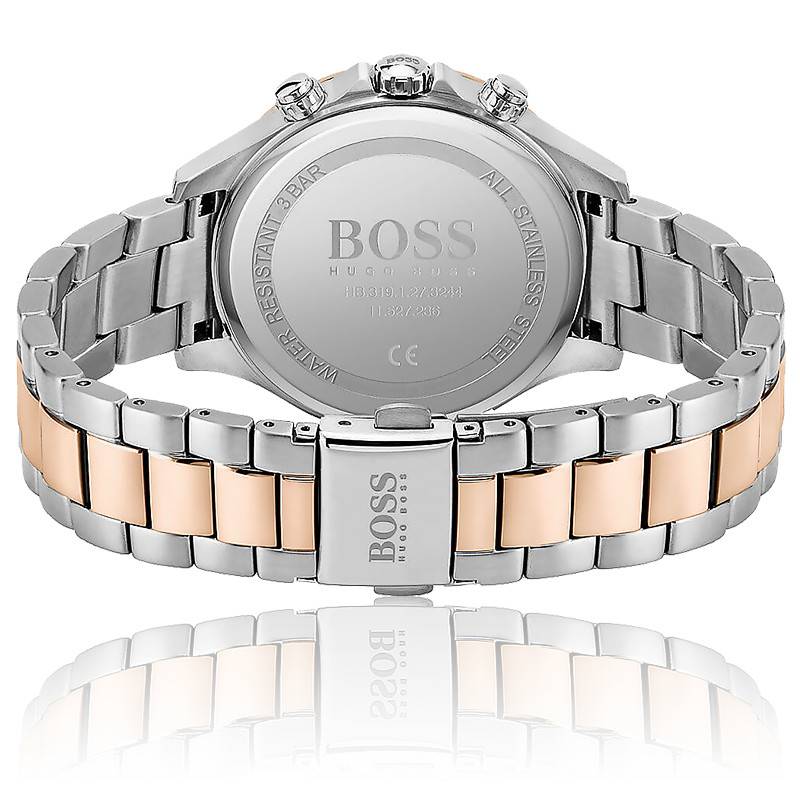 Hugo Boss Hera White Dial Two Tone Steel Strap Watch for Women - 1502564