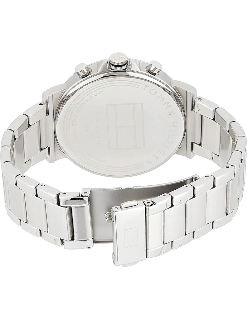 Tommy Hilfiger Daniel Black Dial Silver Steel Strap Watch for Men - 1710413