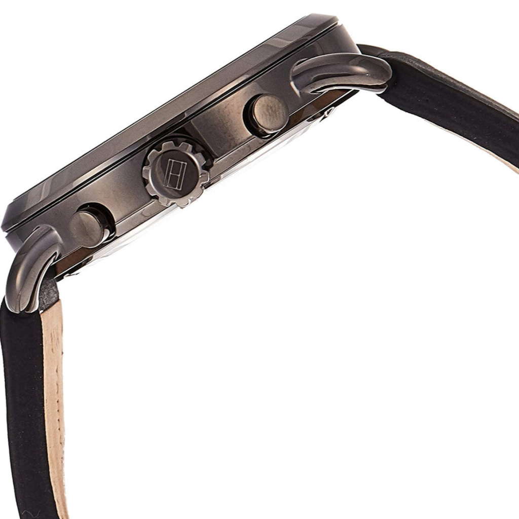 Tommy Hilfiger Briggs Black Dial Black Leather Strap Watch for Men - 1791426