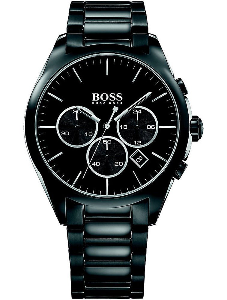Hugo Boss Onyx Black Dial Black Steel Strap Watch for Men - 1513365