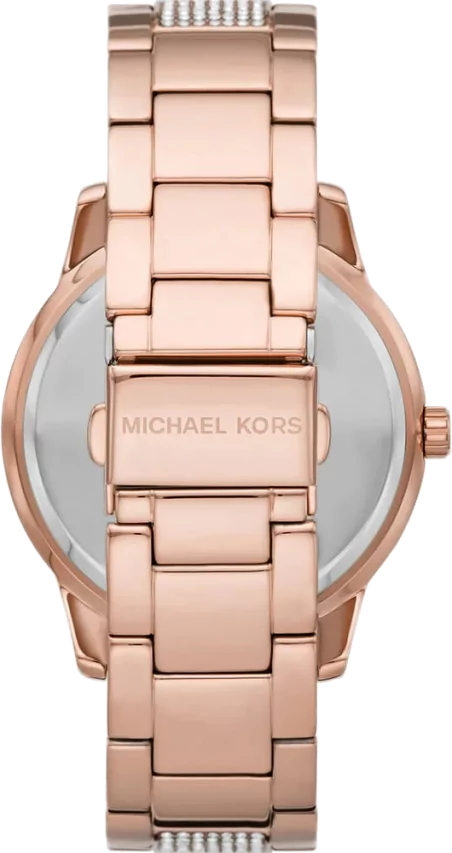Michael Kors Tibby Chronograph White Dial Rose Gold Steel Strap Watch For Men - MK7293