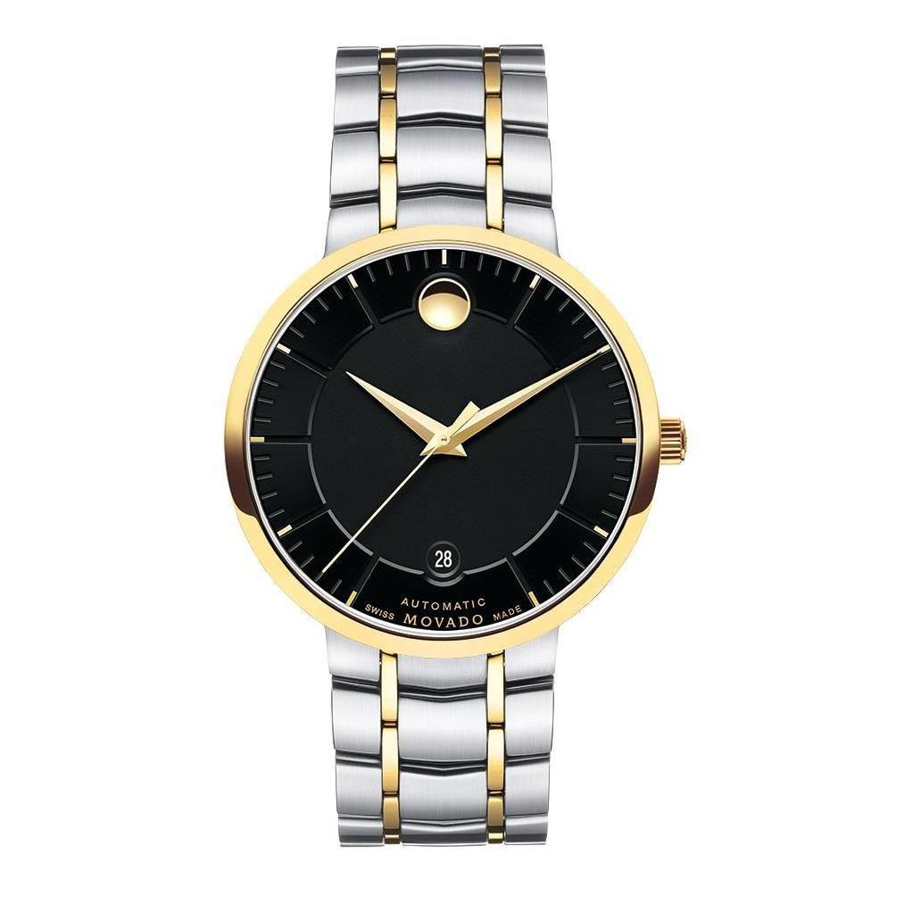 Movado 1881 Automatic Black Dial Two Tone Steel Strap Watch For Men - 0606916