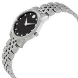 Movado Museum Classic Black Dial Silver Steel Strap Watch For Women - 0606858