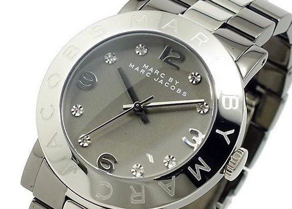Marc Jacobs Amy Grey Dial Grey Steel Strap Watch for Women - MBM3196