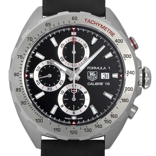 Tag Heuer Formula 1 Calibre 16 Black Dial Black Leather Strap Watch for Men - CAZ2010.FT8024