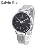 Calvin Klein Even Black Dial Silver Mesh Bracelet Watch for Women - K7B23121