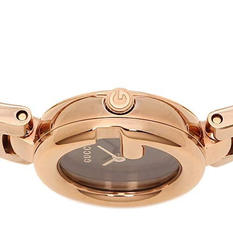 Gucci Guccissima Collection Quartz Black Dial Rose Gold Steel Strap Watch For Women - YA134509