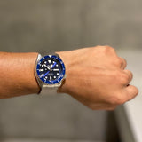 Seiko 5 Sports Automatic Analog Blue Dial Silver Steel Strap Watch For Men - SRPD51K1