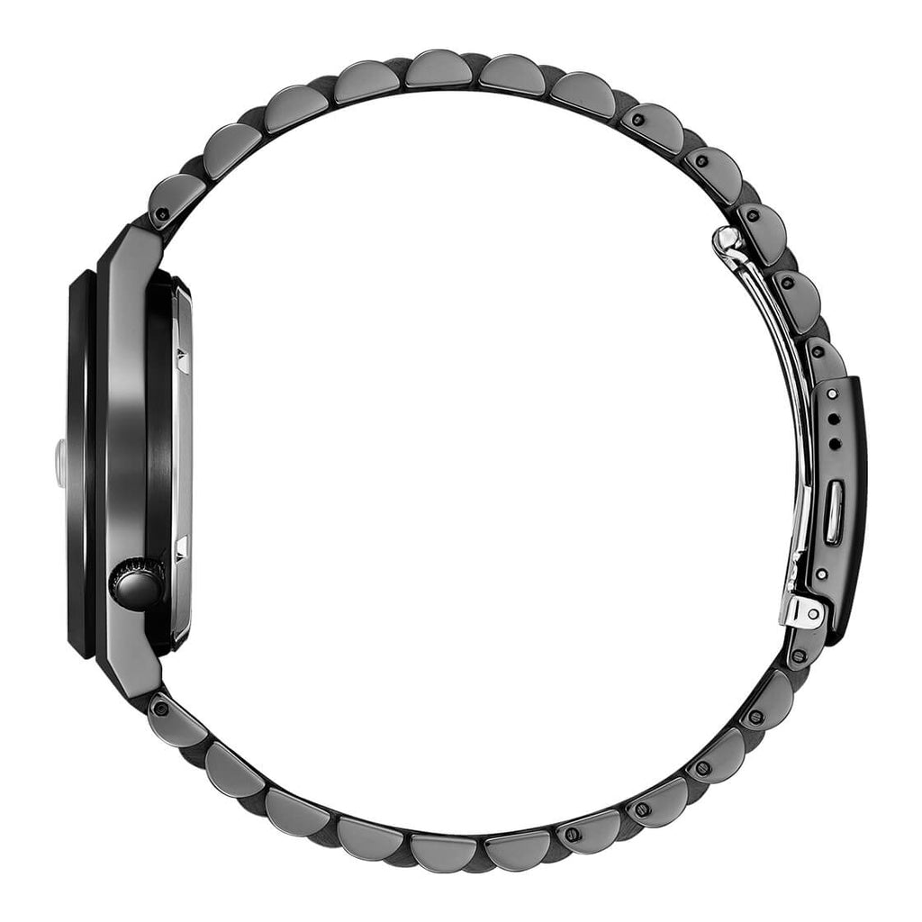 Citizen Tsuyosa Automatic Camouflage Black Dial Black Steel Strap Watch For Men - NJ0155-87E