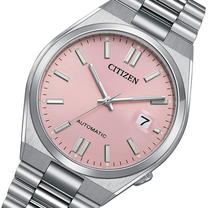 Citizen x Pantone Automatic Dreamy Pink Dial Silver Steel Strap Watch For Men - NJ0158-89X