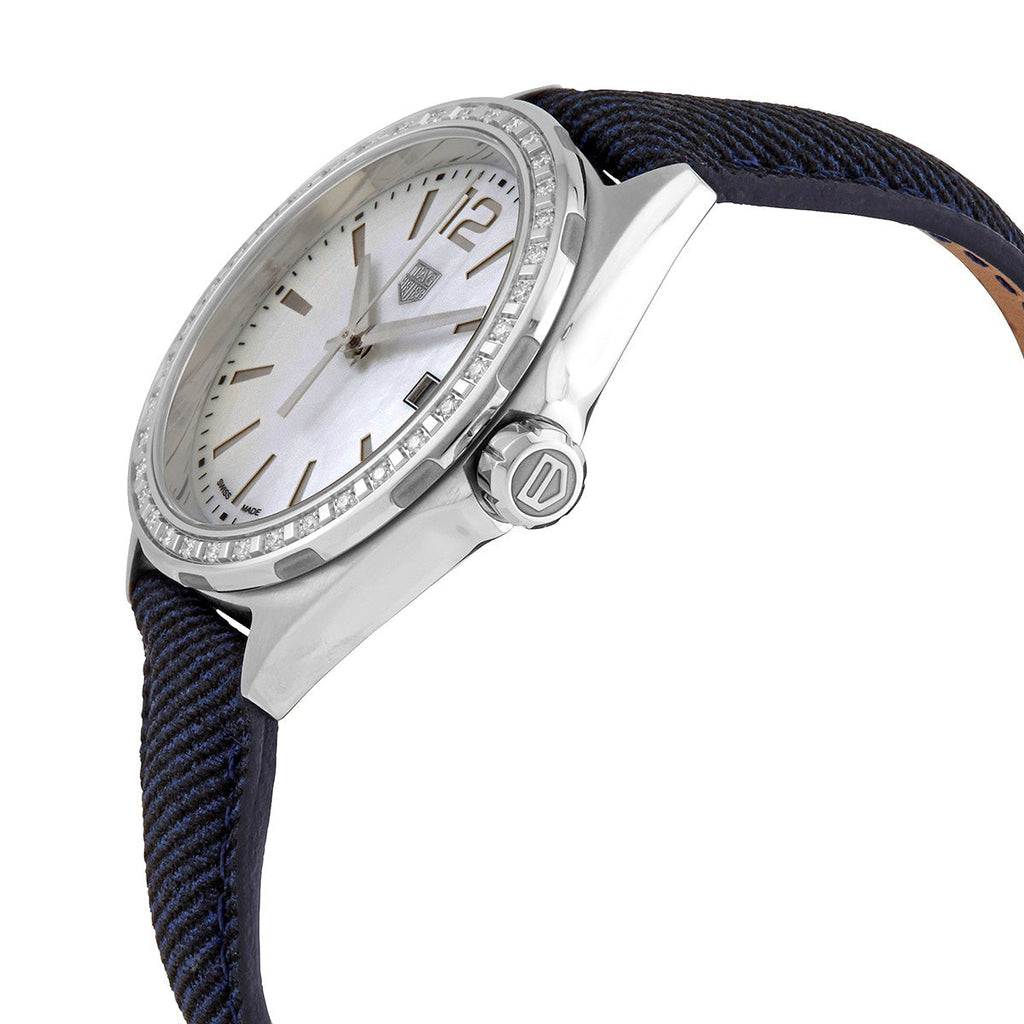 Tag Heuer Formula 1 Quartz Diamonds Mother of Pearl Dial Blue Leather Strap Watch for Women - WBJ131A.FC8251