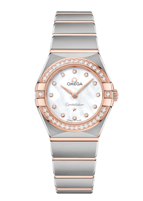 Omega Constellation Quartz Diamonds Mother of Pearl Dial Two Tone Steel Strap Watch for Women - 131.25.25.60.55.001