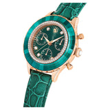Swarovski Octea Chrono Green Dial Green Leather Strap Watch for Women - 5672931