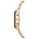 Swarovski Octea Lux Sport Chronograph Black Dial Rose Gold Steel Strap Watch for Women - 5610478