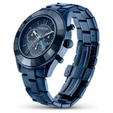 Swarovski Octea Lux Sport Chronograph Blue Dial Blue Steel Strap Watch for Women - 5610475