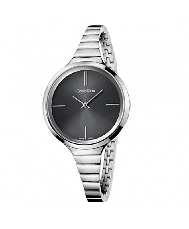 Calvin Klein Lively Black Dial Silver Steel Strap Watch for Women - K4U23121