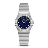 Omega Constellation Manhattan Quartz Diamonds Blue Dial Silver Steel Strap Watch for Women - 131.15.25.60.53.001