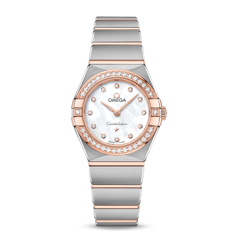 Omega Constellation Quartz Diamonds Mother of Pearl Dial Two Tone Steel Strap Watch for Women - 131.25.25.60.55.001