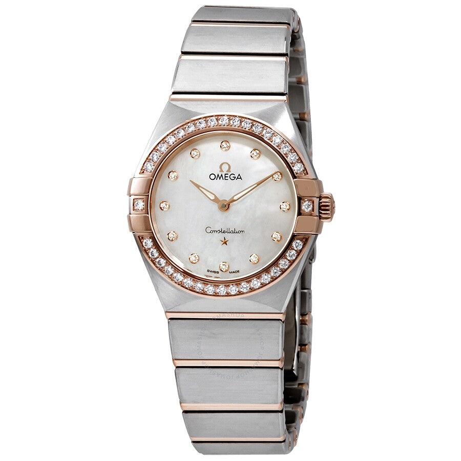Omega Constellation Quartz Diamonds Mother of Pearl Dial Two Tone Steel Strap Watch for Women - 131.25.25.60.55.001
