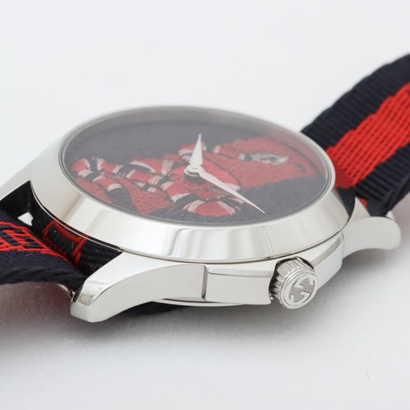 Gucci Le Marche Des Merveilles Blue Red Dial Blue Red Nylon Strap Unisex Watch - YA126493